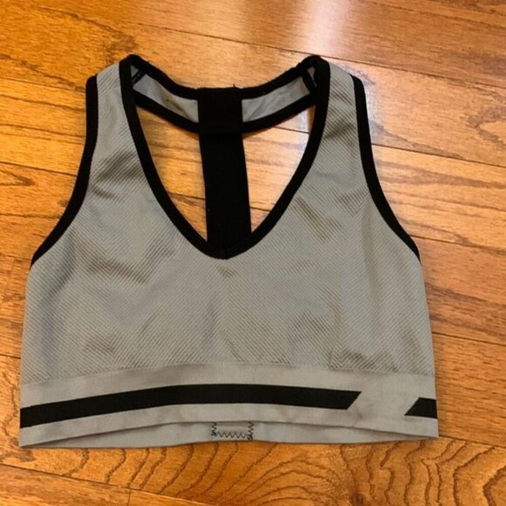 New Balance Size Medium gray and black sports bra